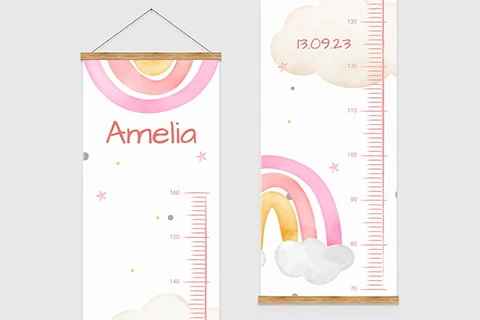 Gepersonaliseerde groeimeter regenboog 