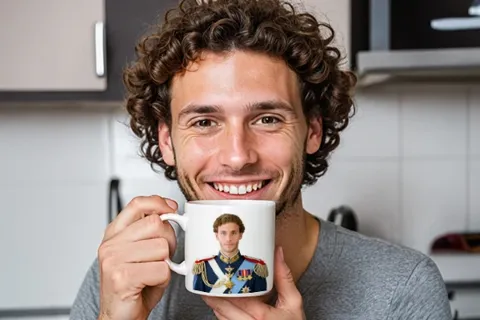 Koninklijk portret op een mok