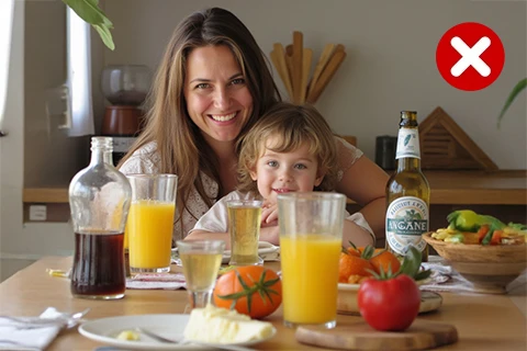 Voorbeeld van een portret van een stel met een obstakel