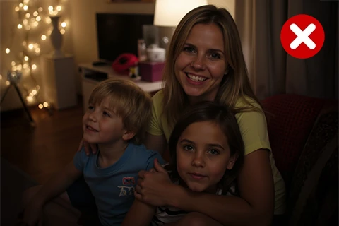 een portret van een stel bij gedempt licht