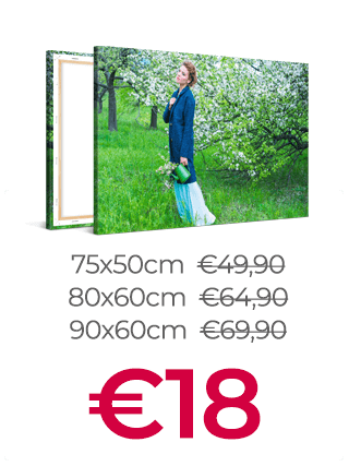 75x50cm, 80x60cm en 90x60cm Foto op Canvas voor €18 per print