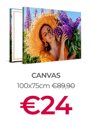 100x75cm Foto op Canvas voor €24 (i.p.v. €89,90)