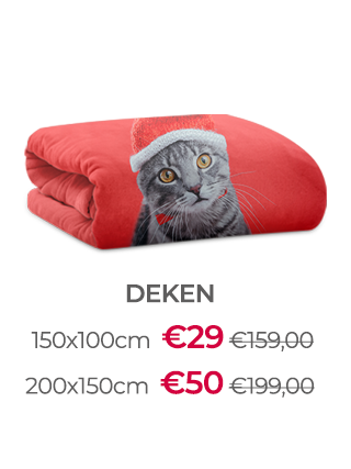 150x100cm Deken voor €29 en 200x150cm voor €50