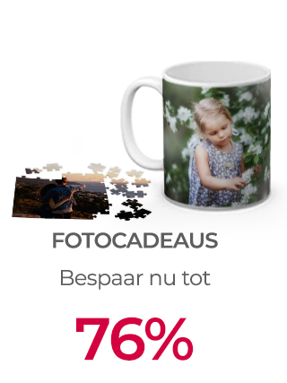 Bespaar nu tot 76% op Fotocadeaus