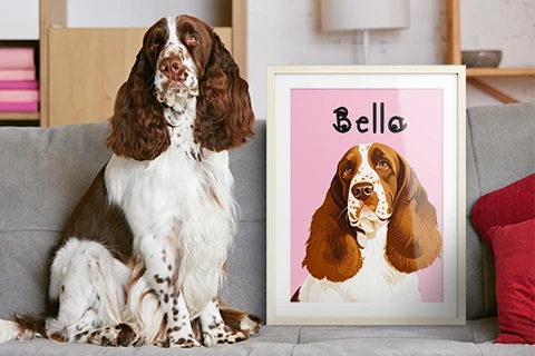 gepersonaliseerd portret van een huisdier