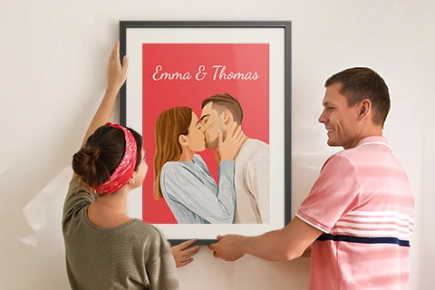 gepersonaliseerd portret van een stel