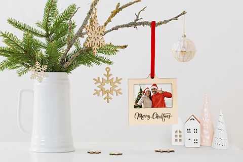 Mini fotolijst kerstversiering
