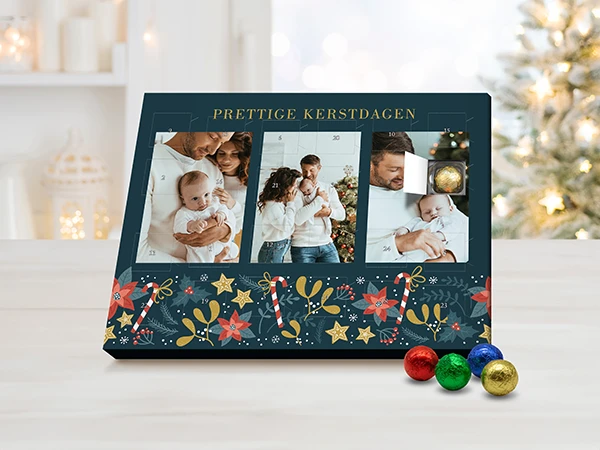 Gepersonaliseerde adventskalender met foto